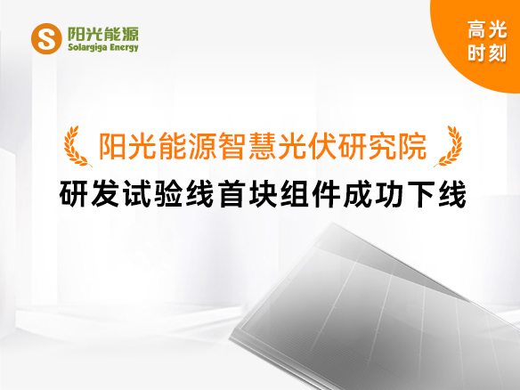 高光時刻 | 陽光能源智慧光伏研究院研發(fā)試驗線首塊組件成功下線